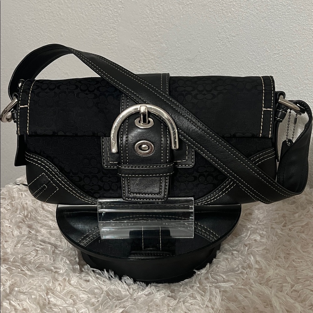 Coach SoHo Black Mini Signature 3628 Shoulder Bag